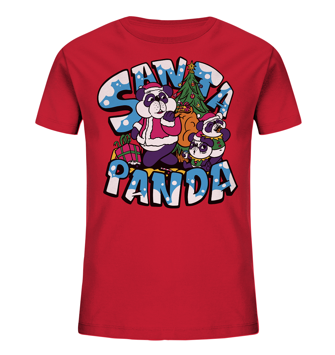 Weihnachten, Santa Panda , Nikolaus Panda ,Merry Christmas  - Kids Organic Shirt