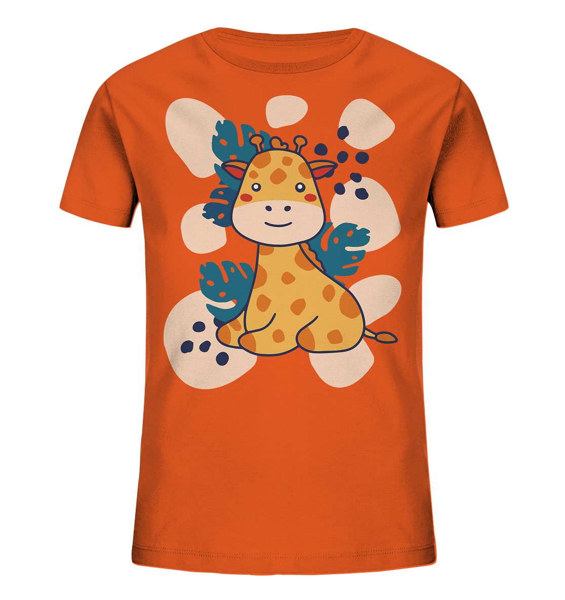 Cute baby giraffe, children's motif - kids organic shirt