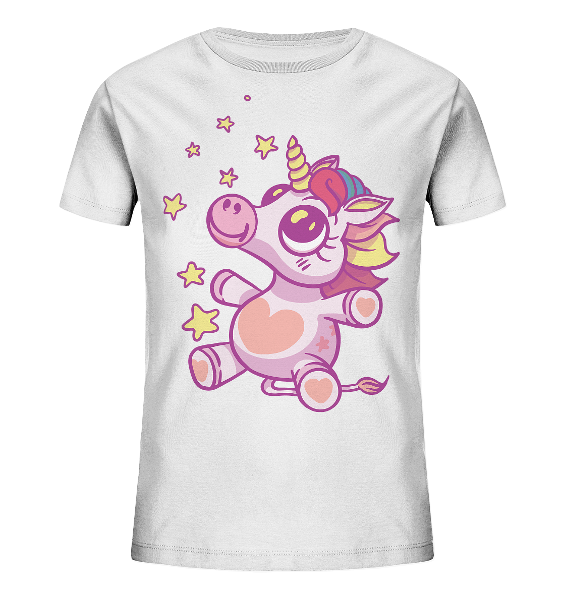 Baby Einhorn Dino mit Sternen  - Kids Organic Shirt