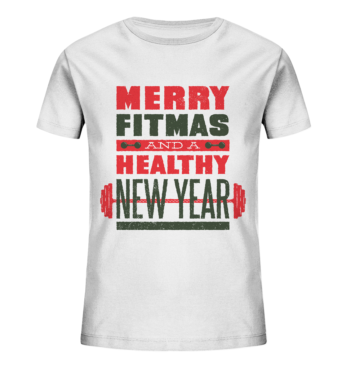 Weihnachtliches Design, Gym, Merry Fitmas and a Healthy New Year - Kids Organic Shirt