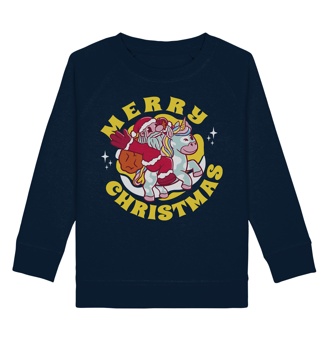 Nikolaus auf Einhorn reitend , Santa Claus Unicorn ,Merry Christmas  - Kids Organic Sweatshirt