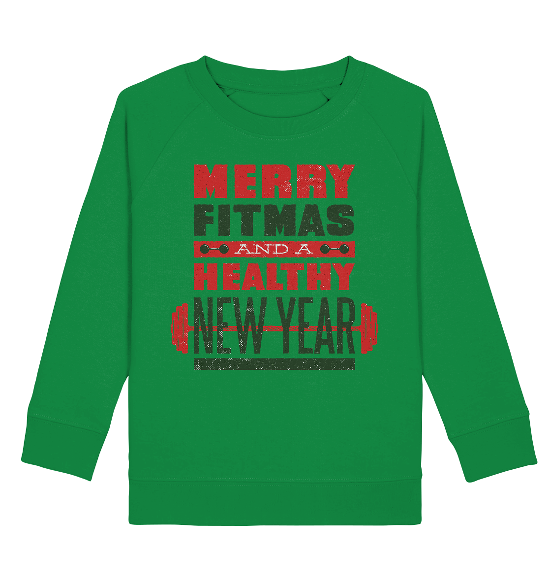 Weihnachtliches Design, Gym, Merry Fitmas and a Healthy New Year - Kids Organic Sweatshirt