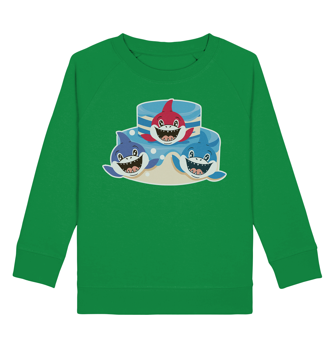 Haifische mit Torte ,Kindergeburtstag  - Kids Organic Sweatshirt