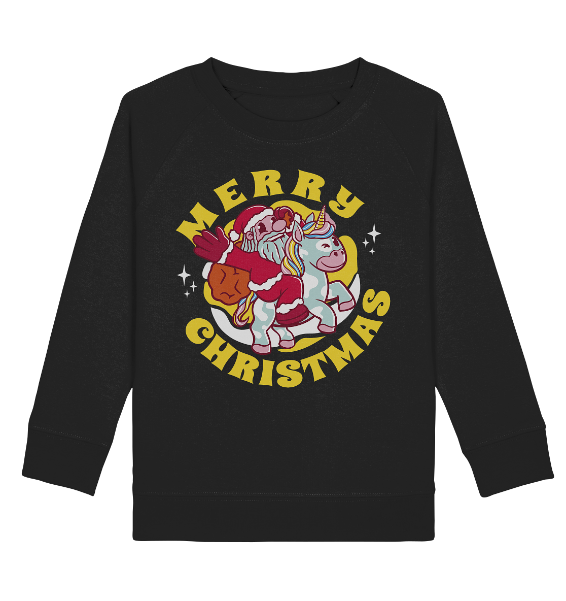 Riding Santa Claus, Merry Christmas, Merry Christmas - Kids Organic Sweatshirt
