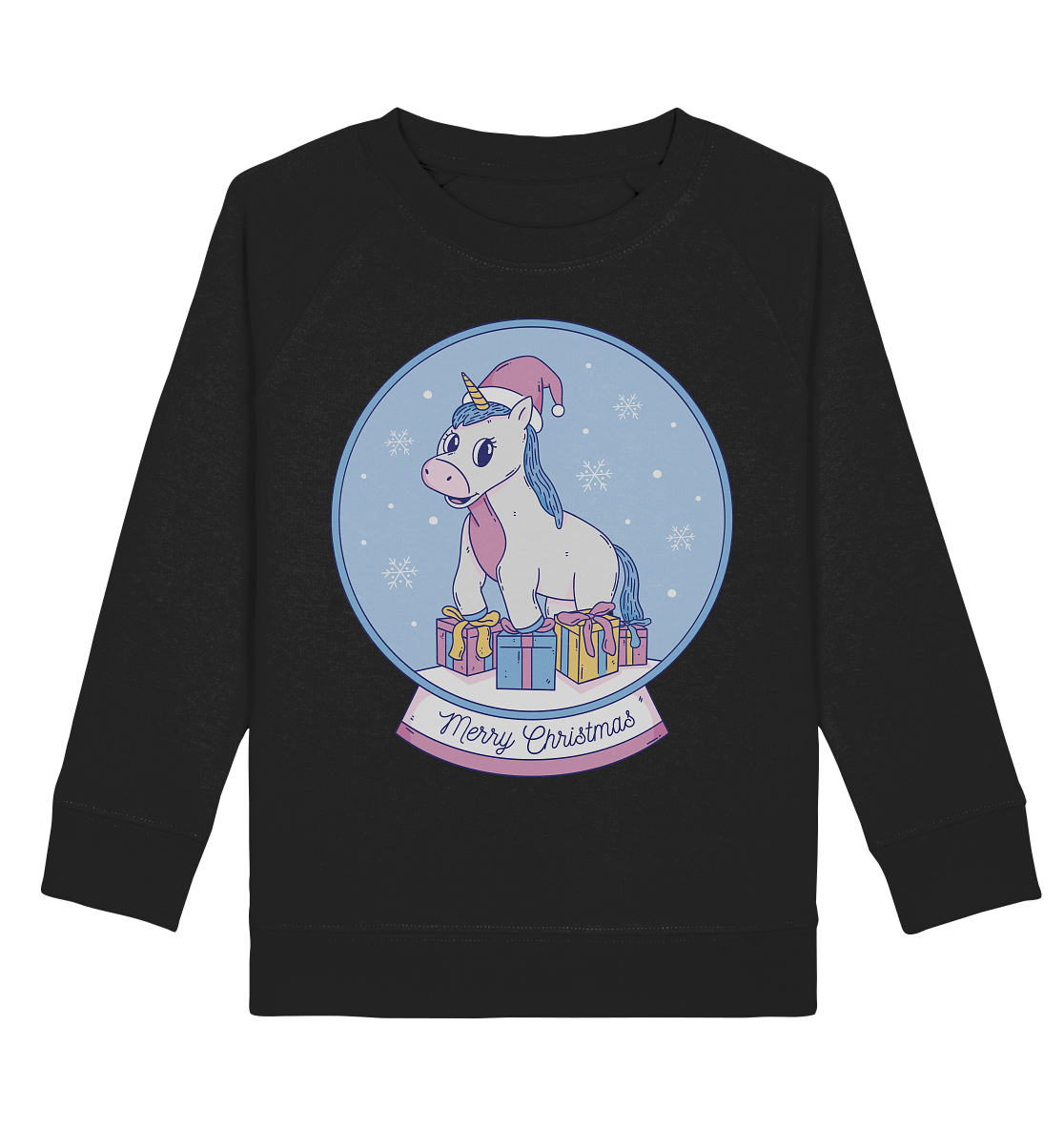 Christmas, Christmas ball with unicorn, Unicorn Merry Christmas - Kids Organic Sweatshirt