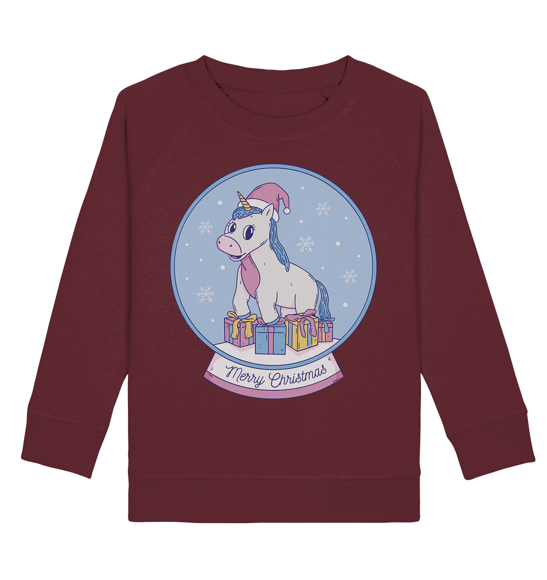 Christmas, Christmas ball with unicorn, Unicorn Merry Christmas - Kids Organic Sweatshirt