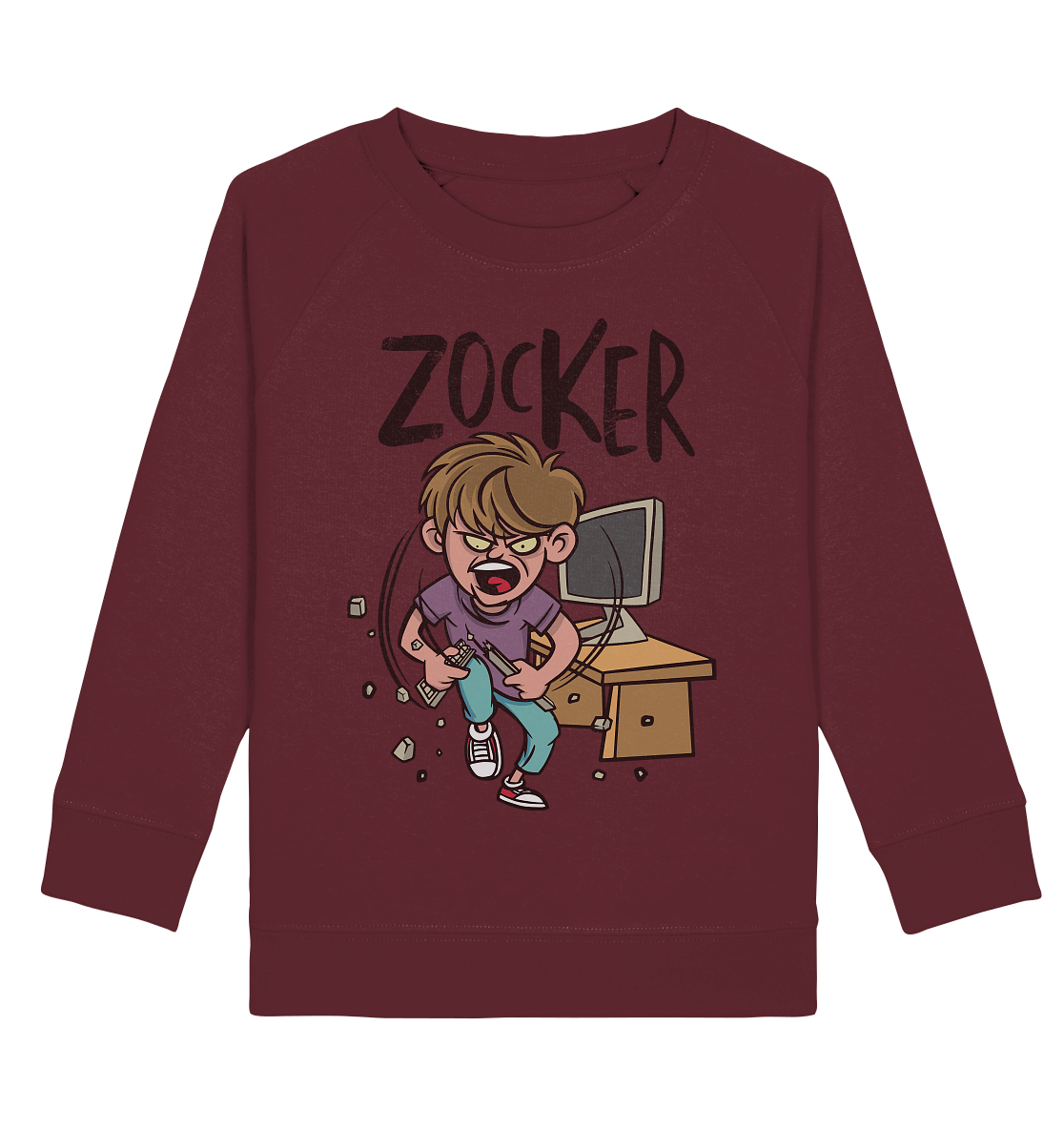 Zorniger Zocker zerbricht die Tastatur  - Kids Organic Sweatshirt