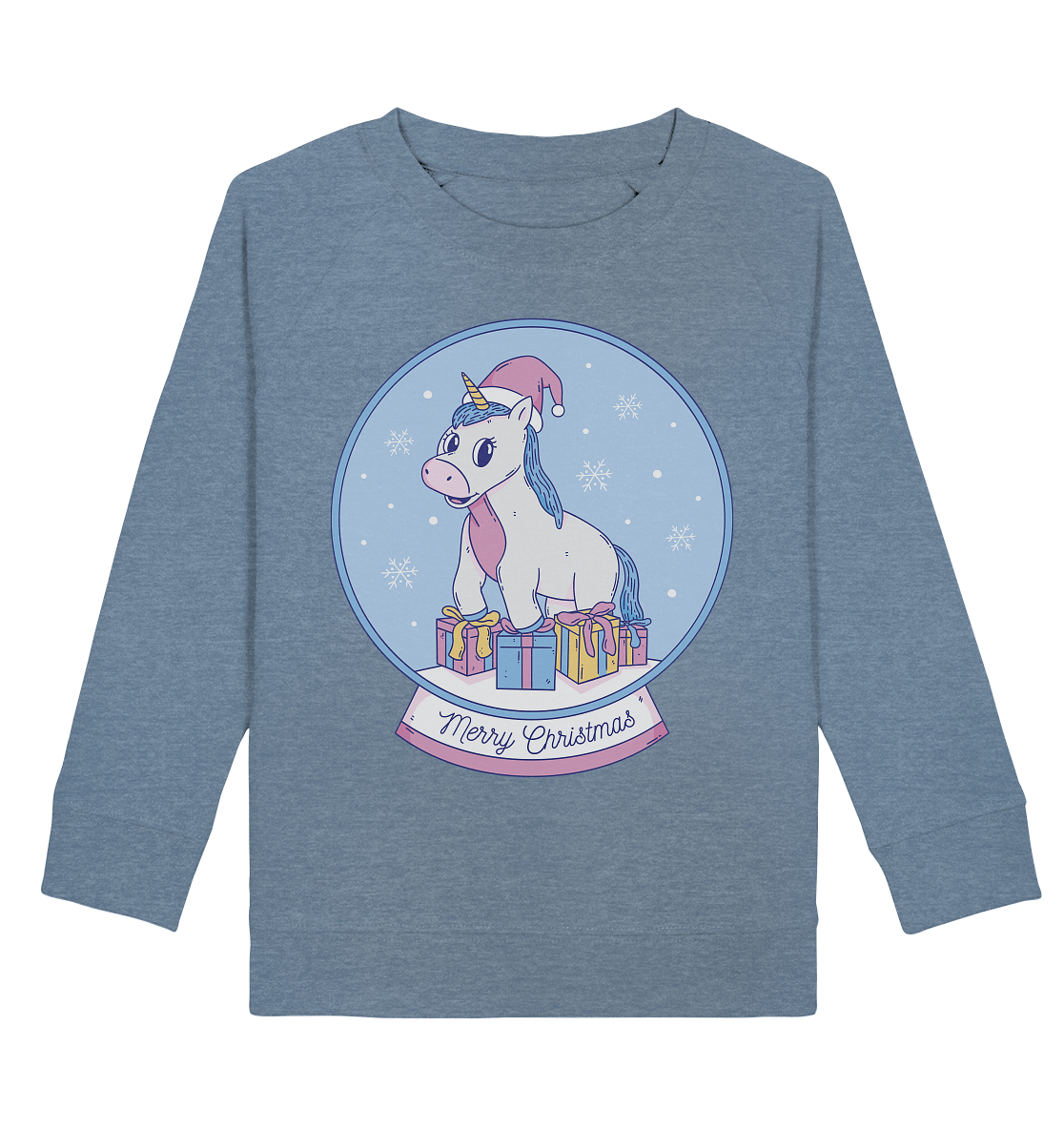 Weihnachten , Weihnachtskugel mit Einhorn , Unicorn Merry Christmas - Kids Organic Sweatshirt