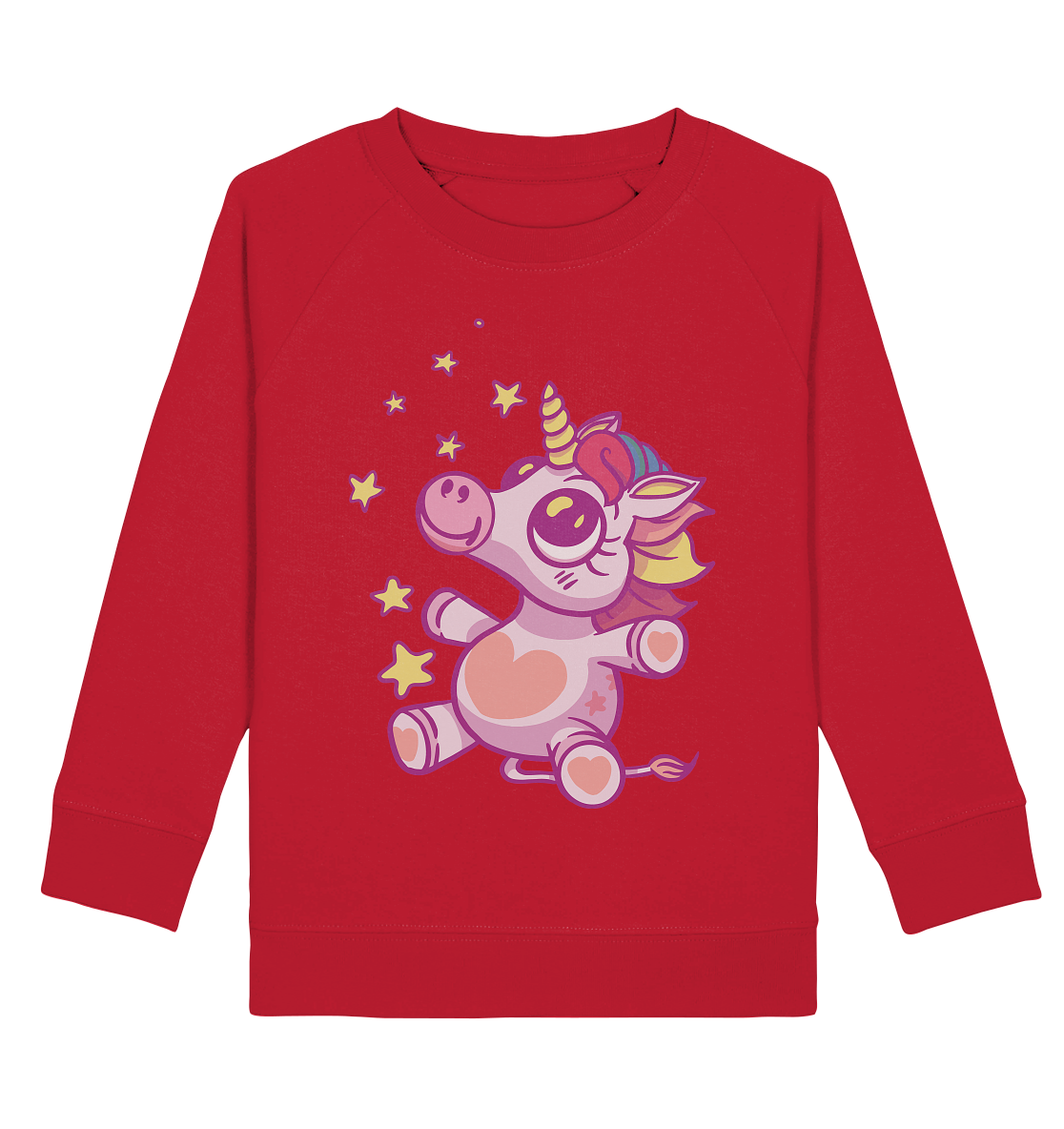 Baby Einhorn Dino mit Sternen  - Kids Organic Sweatshirt