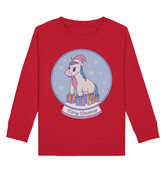 Weihnachten , Weihnachtskugel mit Einhorn , Unicorn Merry Christmas - Kids Organic Sweatshirt