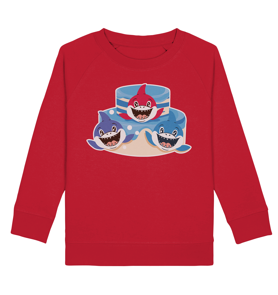 Haifische mit Torte ,Kindergeburtstag  - Kids Organic Sweatshirt