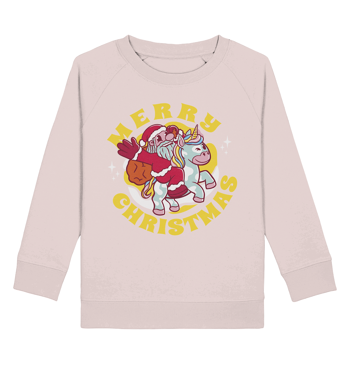 Reitender Nikolaus,Merry Christmas, Frohe Weihnachten  - Kids Organic Sweatshirt