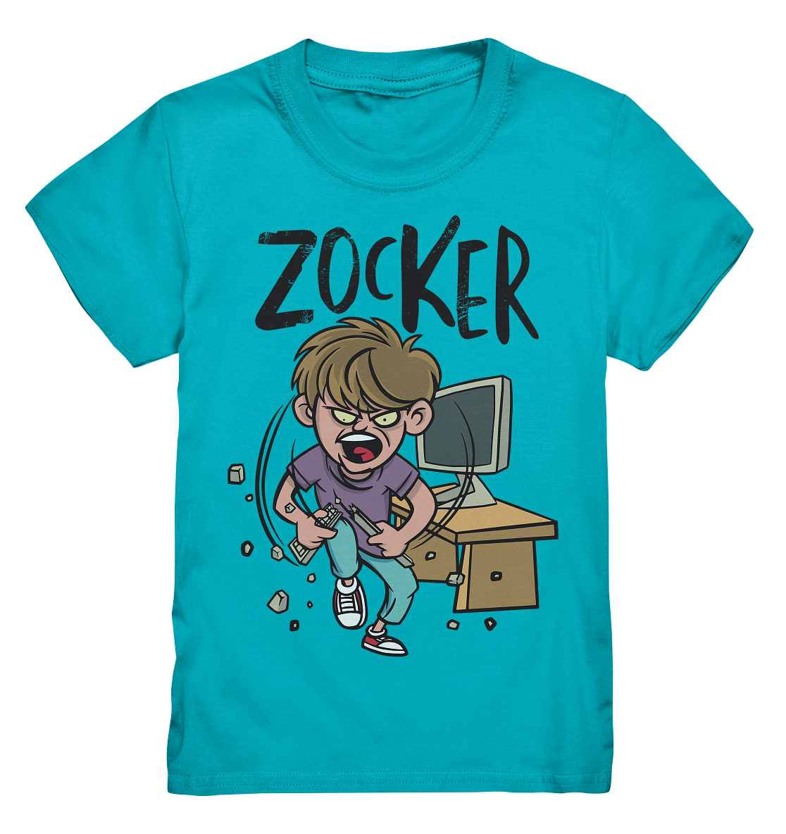 Zorniger Zocker zerbricht die Tastatur  - Kids Premium Shirt