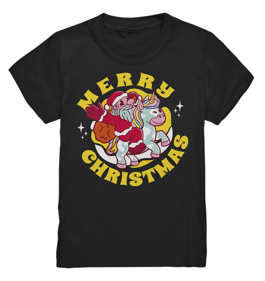 Santa Claus riding a unicorn, Santa Claus Unicorn, Merry Christmas - Kids Premium Shirt