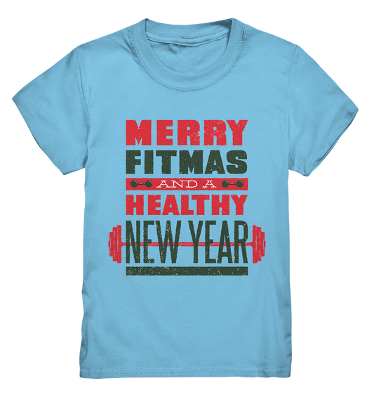 Weihnachtliches Design, Gym, Merry Fitmas and a Healthy New Year - Kids Premium Shirt