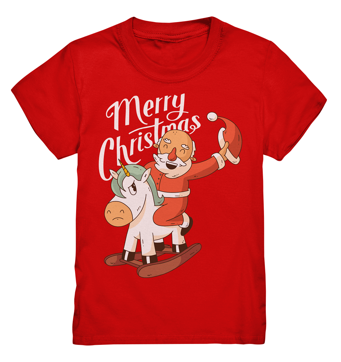 Weihnachten Nikolaus am Schaukelpferd Merry Christmas  - Kids Premium Shirt