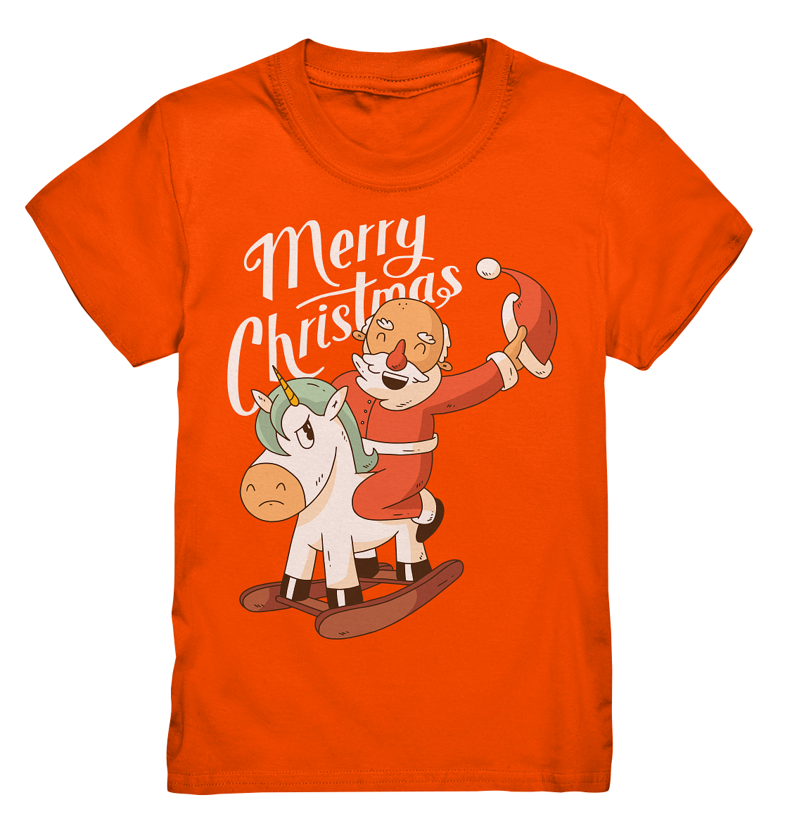 Weihnachten Nikolaus am Schaukelpferd Merry Christmas  - Kids Premium Shirt