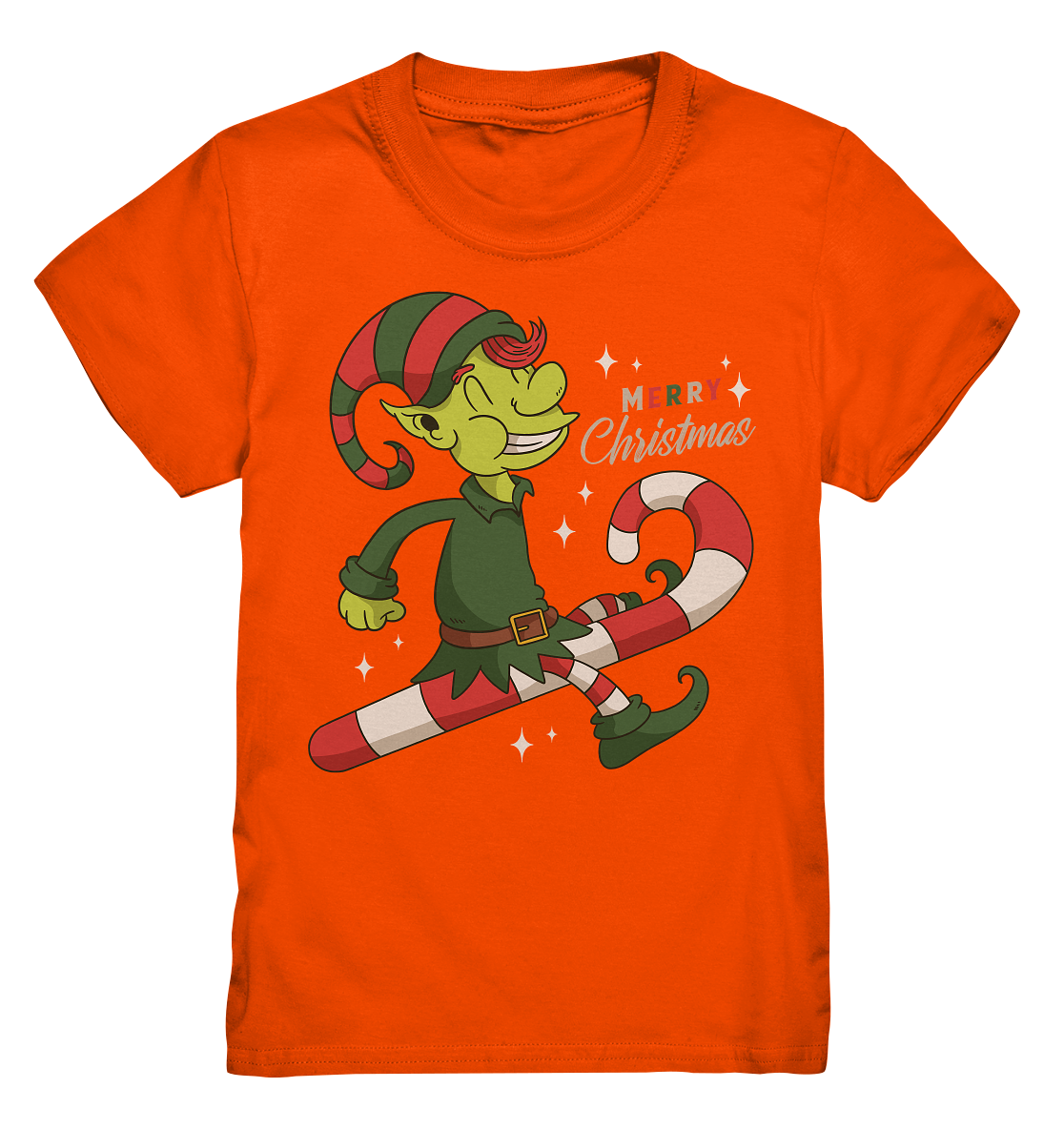 Weihnacht Design Netter Weihnachtself  mit Zuckerstange Merry Christmas - Kids Premium Shirt