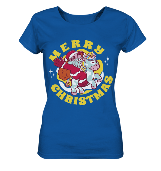 Nikolaus auf Einhorn reitend , Santa Claus Unicorn ,Merry Christmas  - Ladies Organic Shirt
