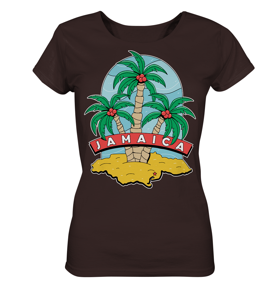 Jamaica Strand mit Palmen  - Ladies Organic Shirt