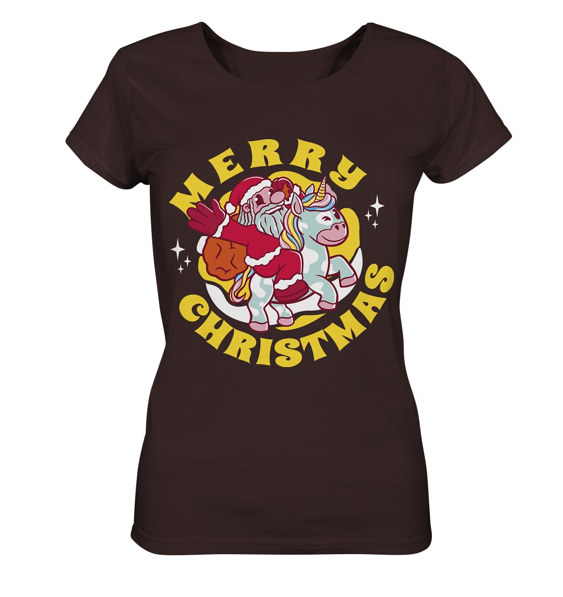 Nikolaus auf Einhorn reitend , Santa Claus Unicorn ,Merry Christmas  - Ladies Organic Shirt