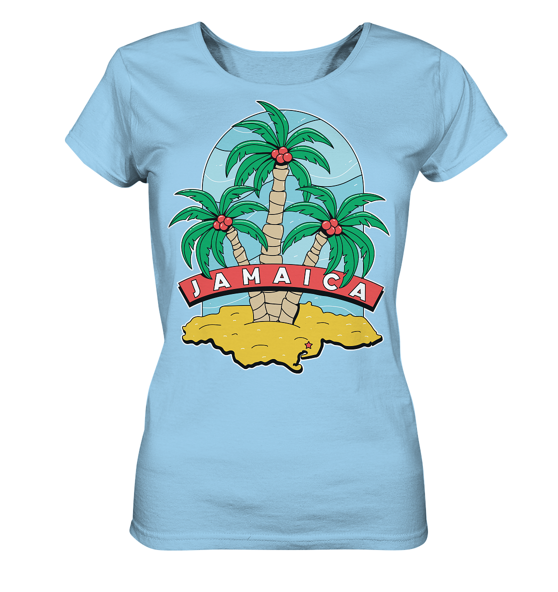 Jamaica Strand mit Palmen  - Ladies Organic Shirt