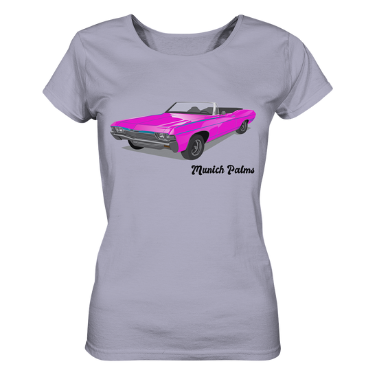 Pink Retro Classic Car Oldtimer, Car, Convertible by Munich Palms - Ladies Organic Shirt