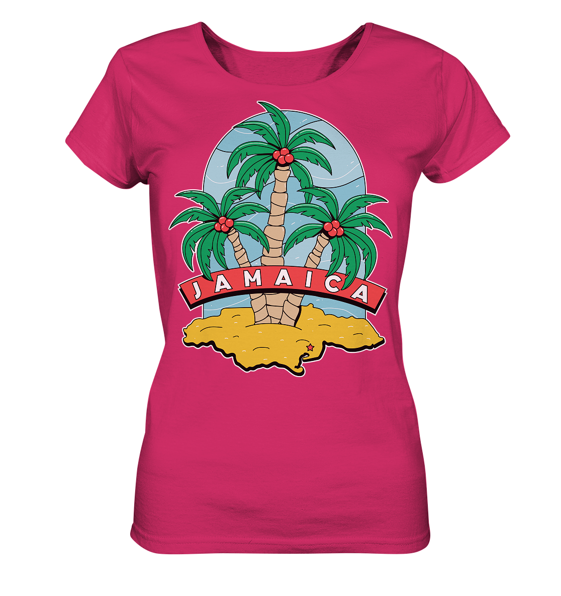 Jamaica Strand mit Palmen  - Ladies Organic Shirt