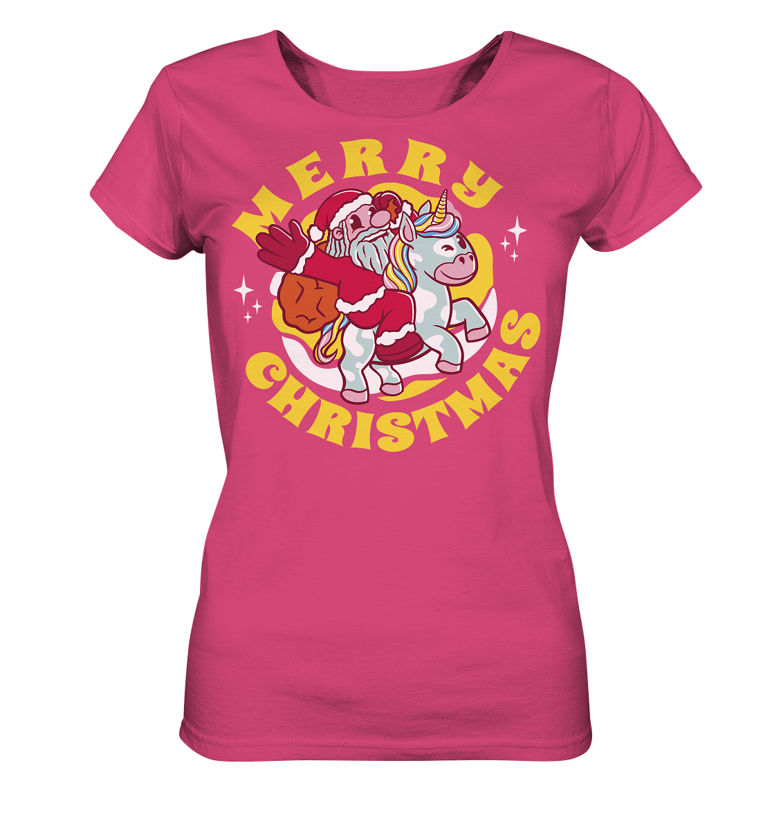 Reitender Nikolaus,Merry Christmas, Frohe Weihnachten  - Ladies Organic Shirt