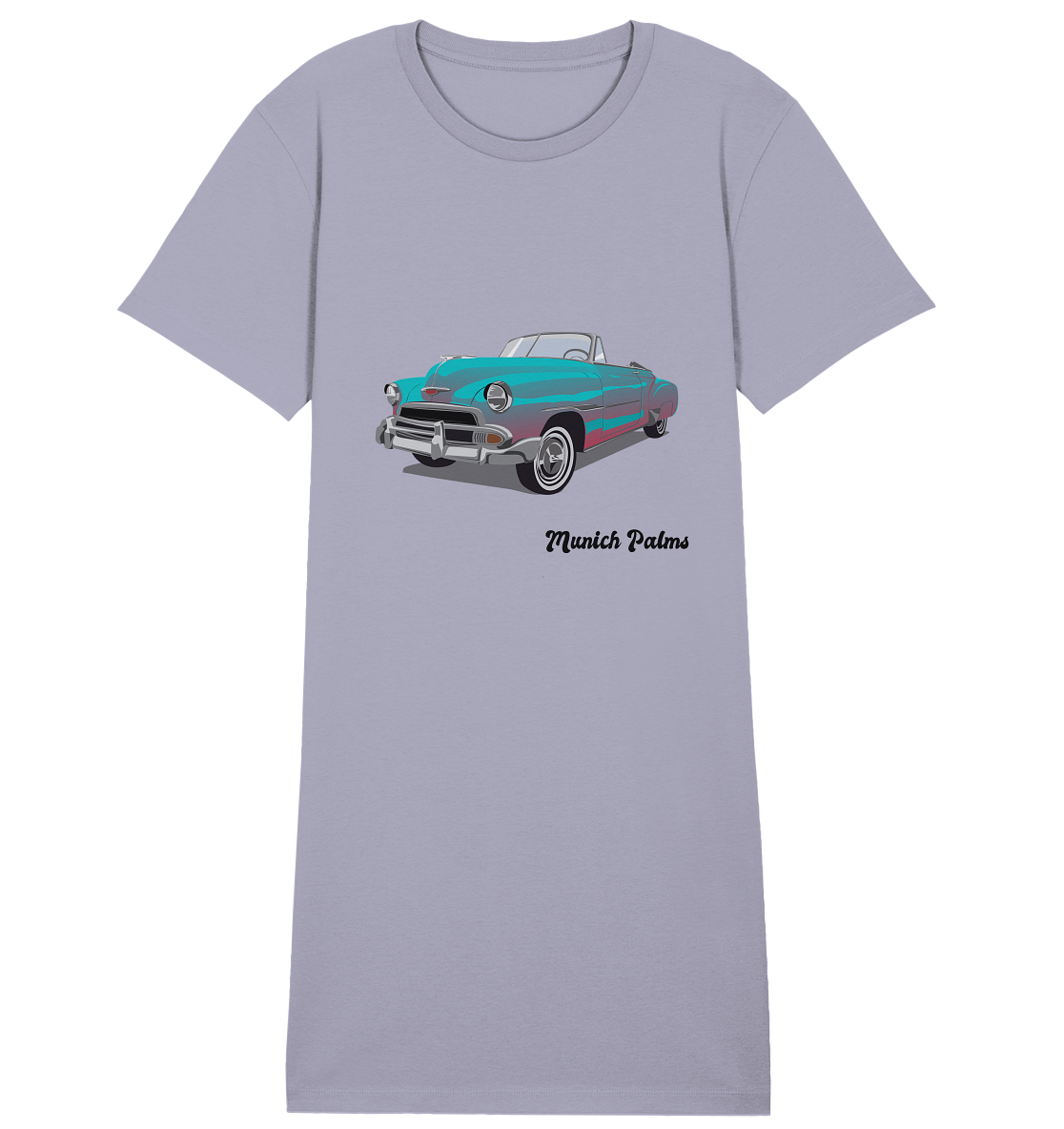 Fleetline Retro Classic Car Oldtimer , Auto ,Cabrio by Munich Palms  - Ladies Organic Shirt Dress