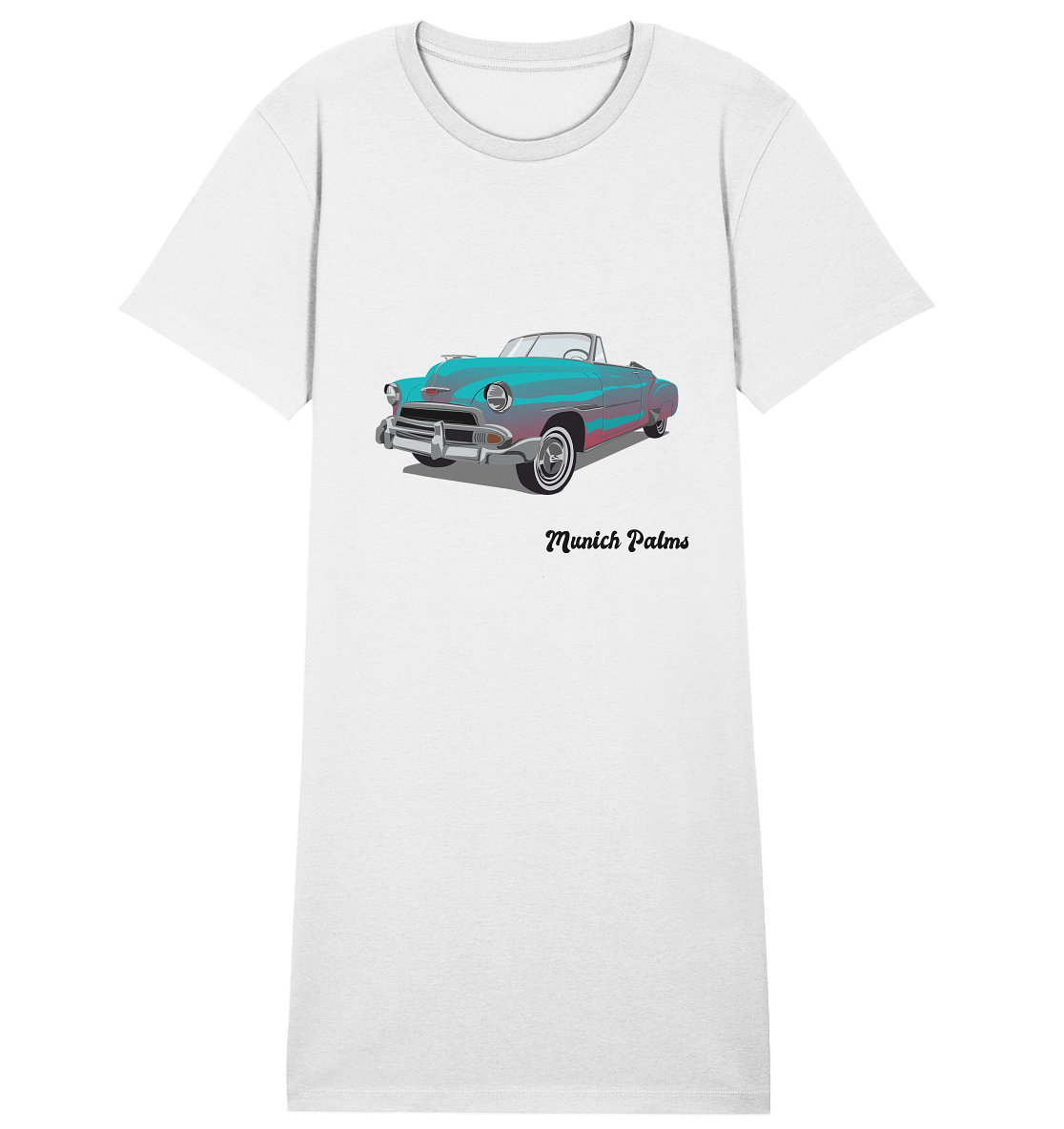 Fleetline Retro Classic Car Oldtimer , Auto ,Cabrio by Munich Palms  - Ladies Organic Shirt Dress