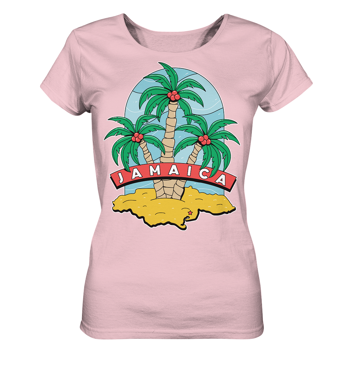 Jamaica Strand mit Palmen  - Ladies Organic Shirt