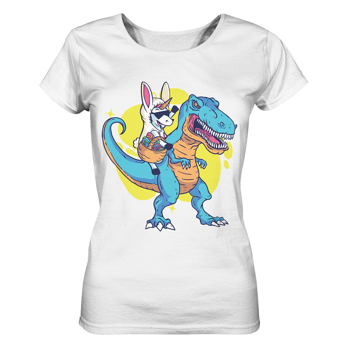 Ostern  Einhorn mit Dinosaurier - Ladies Organic Shirt - Online Kaufhaus München