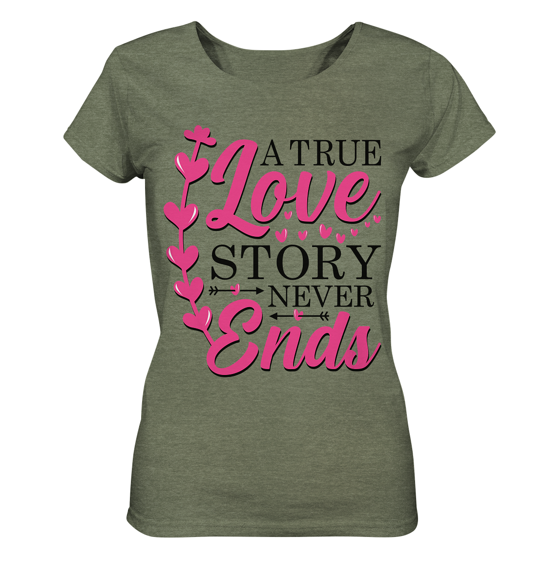A True Love Story Never Ends - Ladies Organic Shirt (meliert)