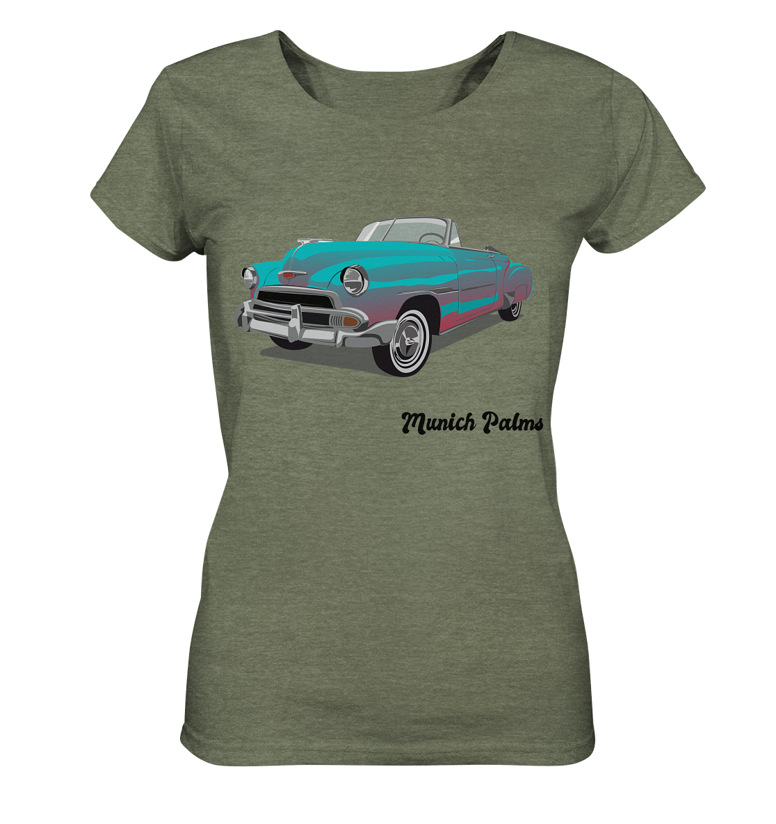 Fleetline Retro Classic Car Vintage Car, Car, Convertible by Munich Palms - Ladies Organic Shirt (mottled)