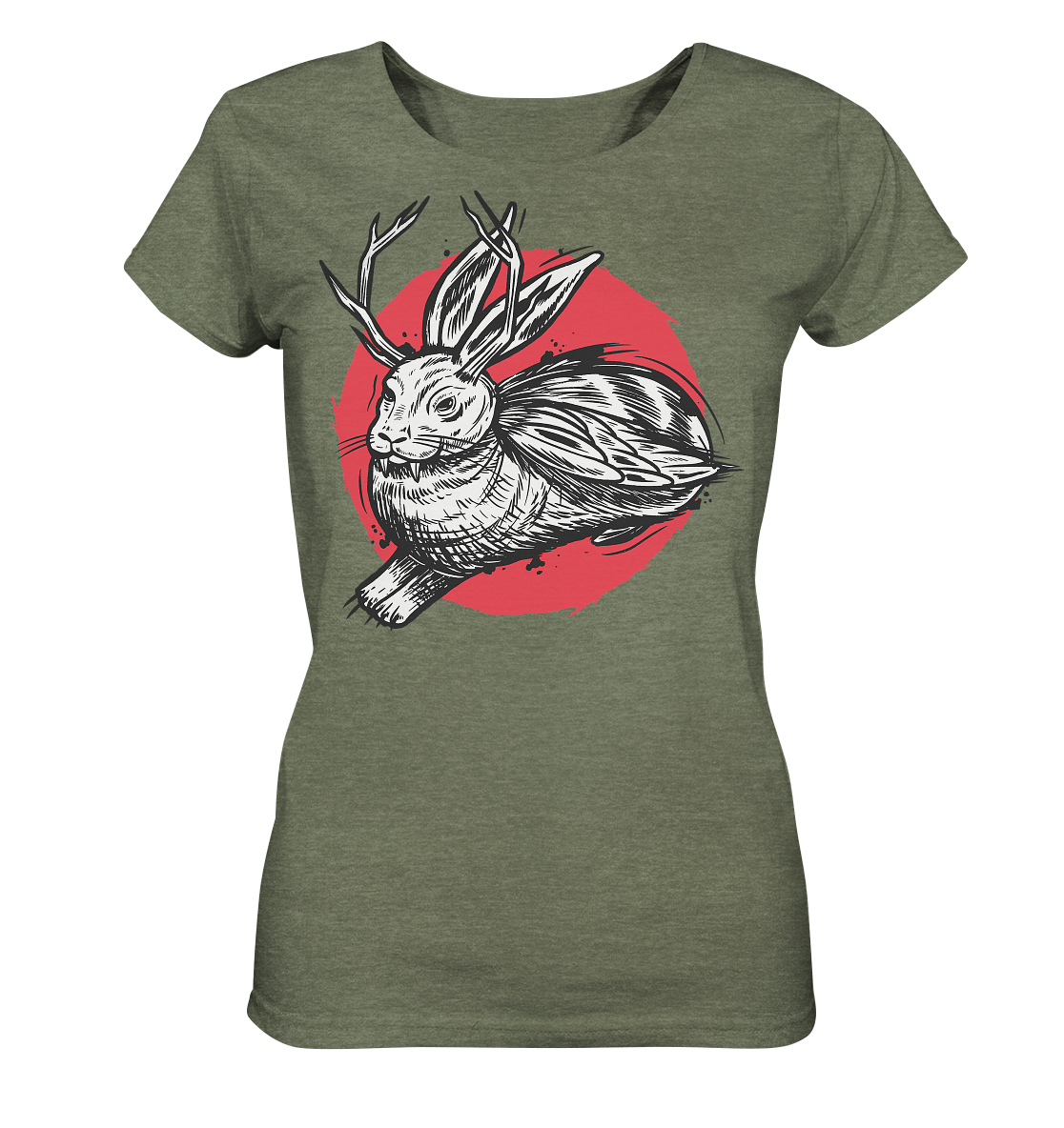 Wolpertinger Fabelwesen Bayern Trachten - Ladies Organic Shirt (meliert)