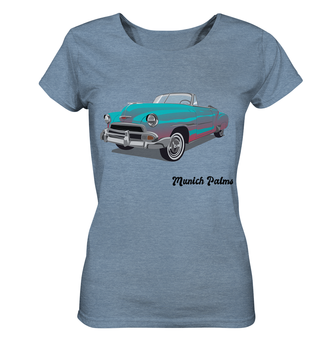 Fleetline Retro Classic Car Vintage Car, Car, Convertible by Munich Palms - Ladies Organic Shirt (mottled)