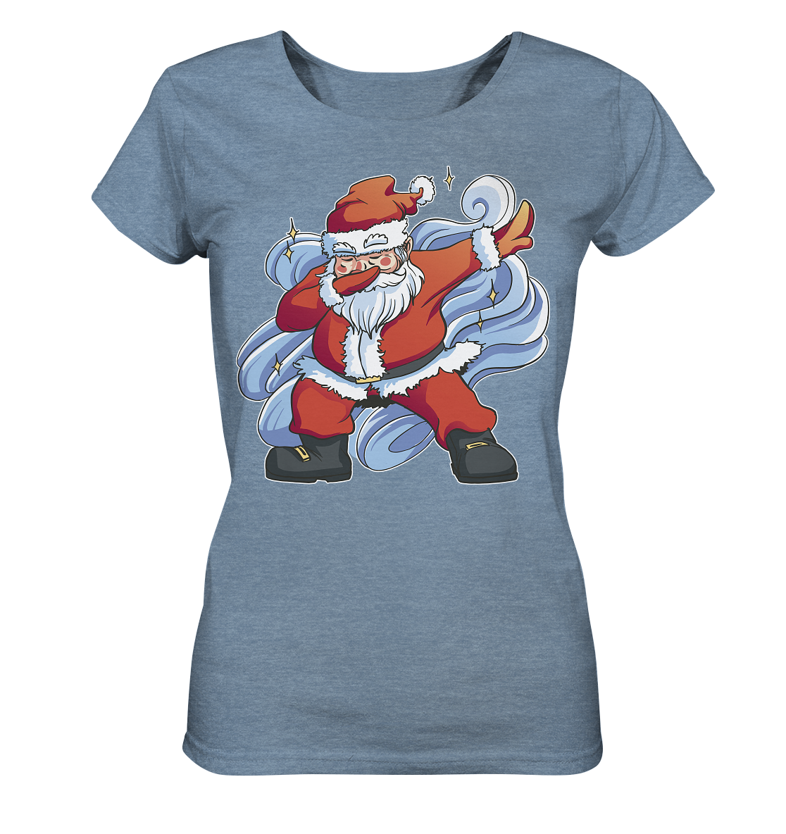 Weihnachten, Nikolaus Dabbing ,tanzender Nikolaus ,Fun ,Santa Dabbing  Christmas - Ladies Organic Shirt (meliert)