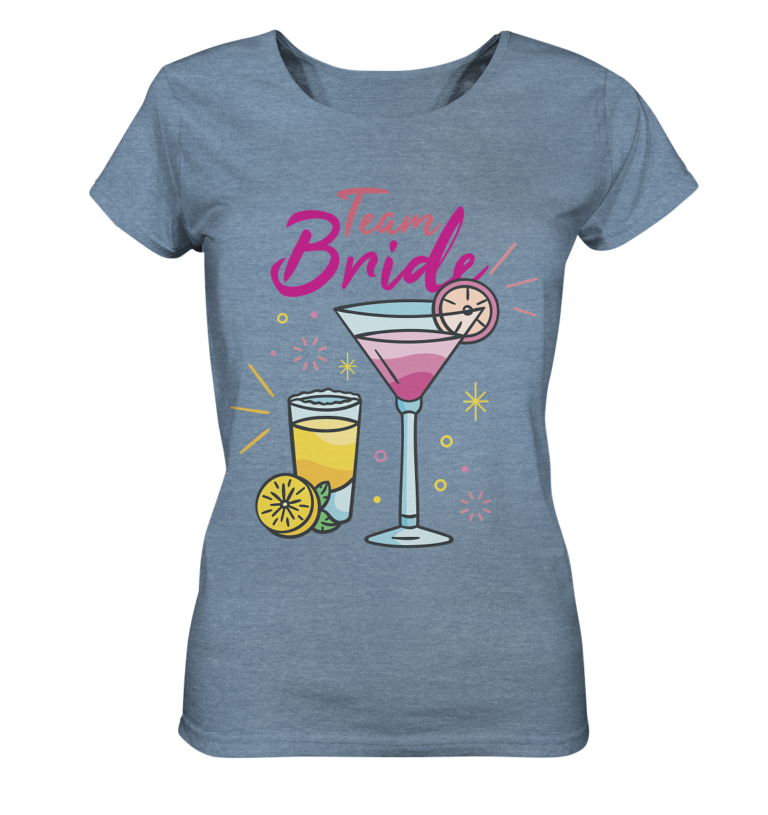 Team Bride ,Team Braut ,Jungesellinnen Abschied - Ladies Organic Shirt (meliert)
