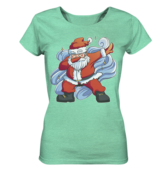 Christmas, Santa Claus Dabbing, dancing Santa Claus, fun, Santa Dabbing Christmas - Ladies Organic Shirt (mottled)