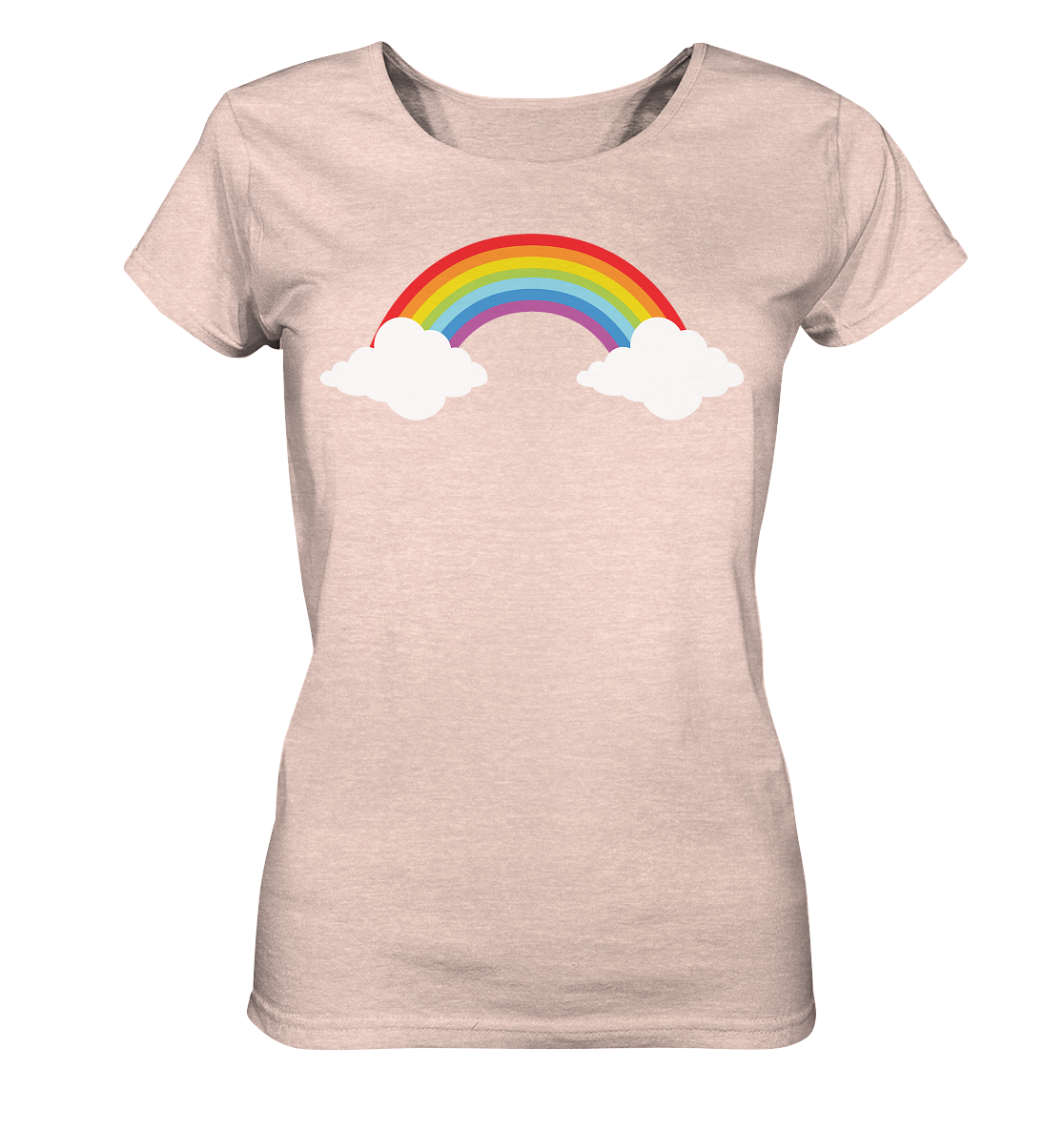 Regenbogen mit Wolken  - Ladies Organic Shirt (meliert)