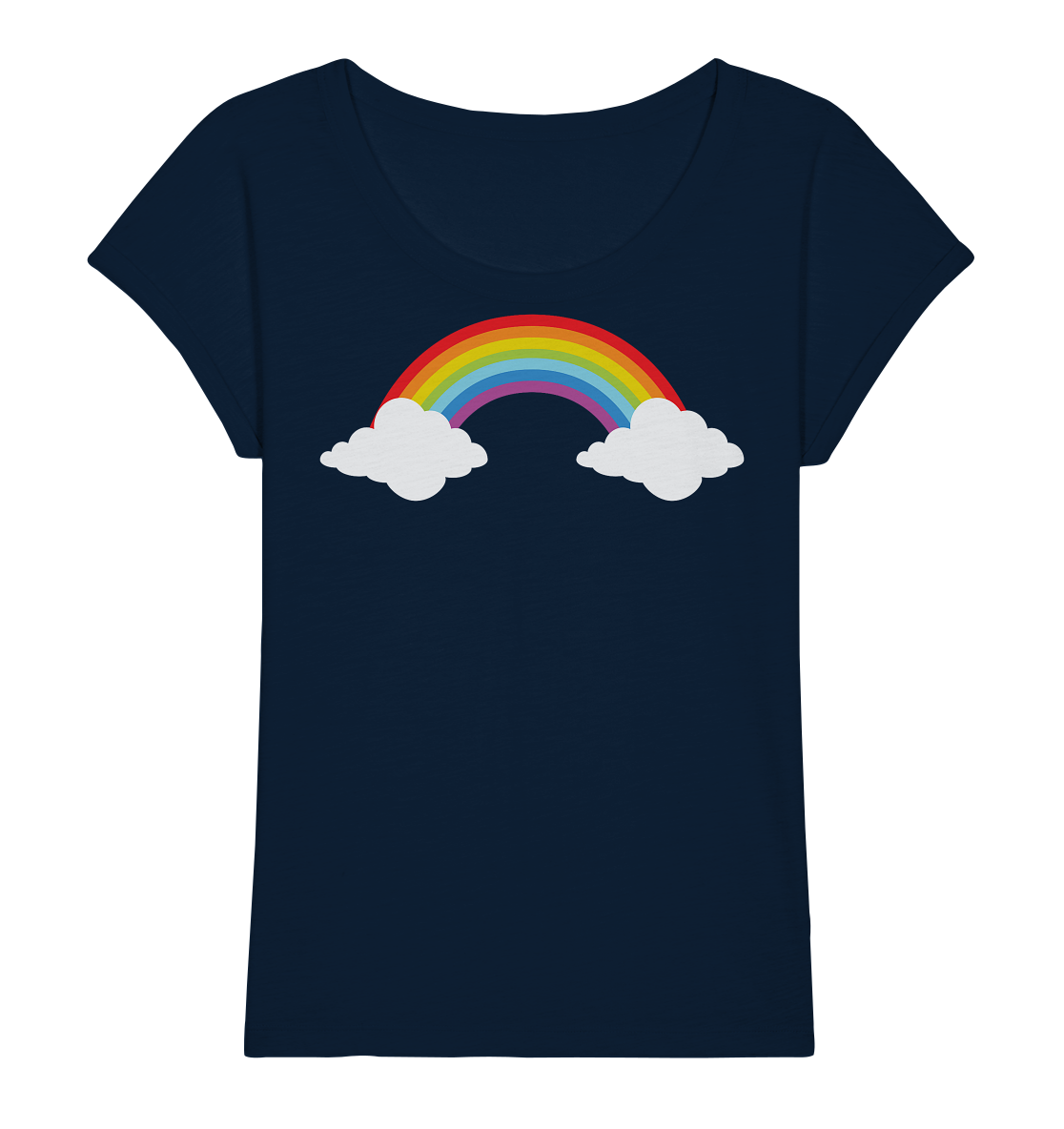 Regenbogen mit Wolken  - Ladies Organic Slub Shirt