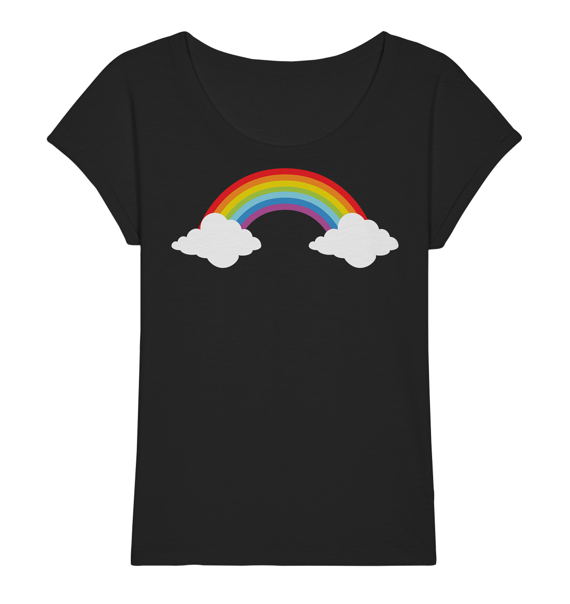 Regenbogen mit Wolken  - Ladies Organic Slub Shirt