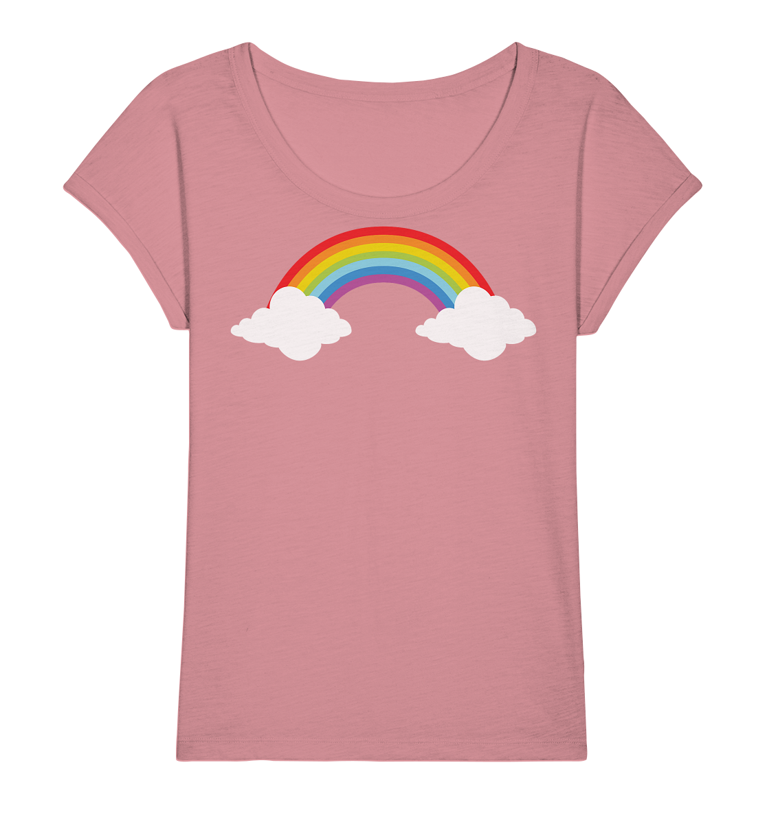 Regenbogen mit Wolken  - Ladies Organic Slub Shirt
