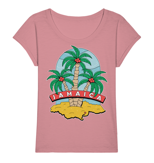 Jamaica Strand mit Palmen  - Ladies Organic Slub Shirt