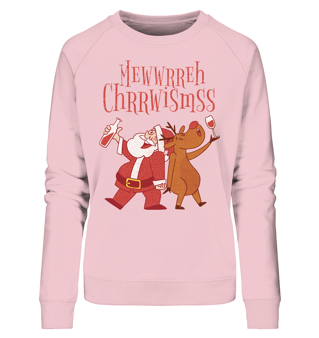 Betrunkerner Nikolaus mit Rentier - Ladies Organic Sweatshirt