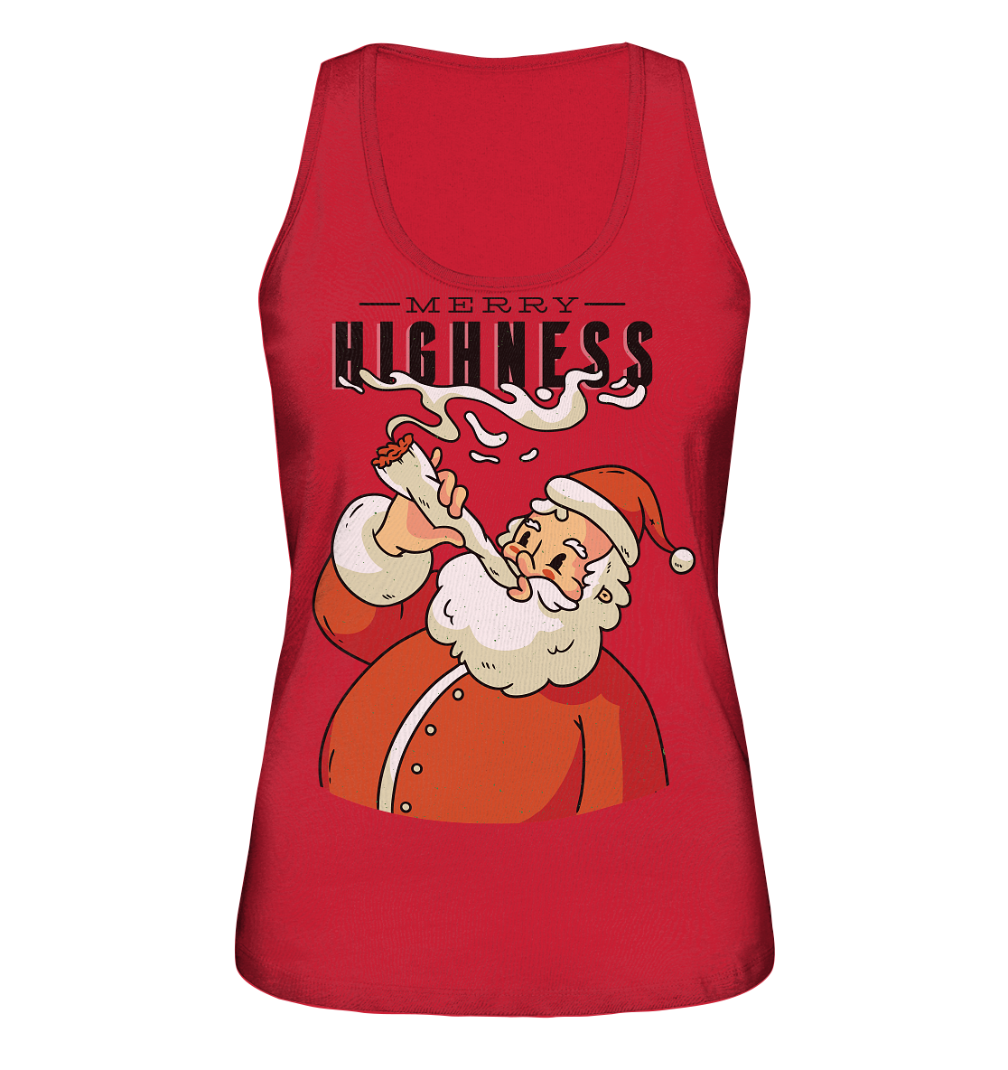 Weihnachten Kiffender Weihnachtsmann Nikolaus Merry Highness - Ladies Organic Tank-Top