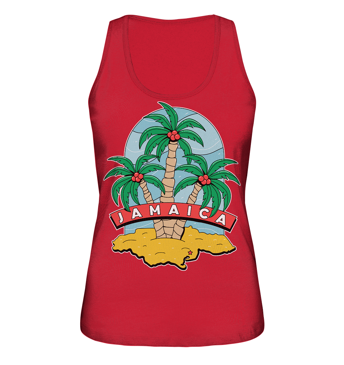 Jamaica Strand mit Palmen  - Ladies Organic Tank-Top