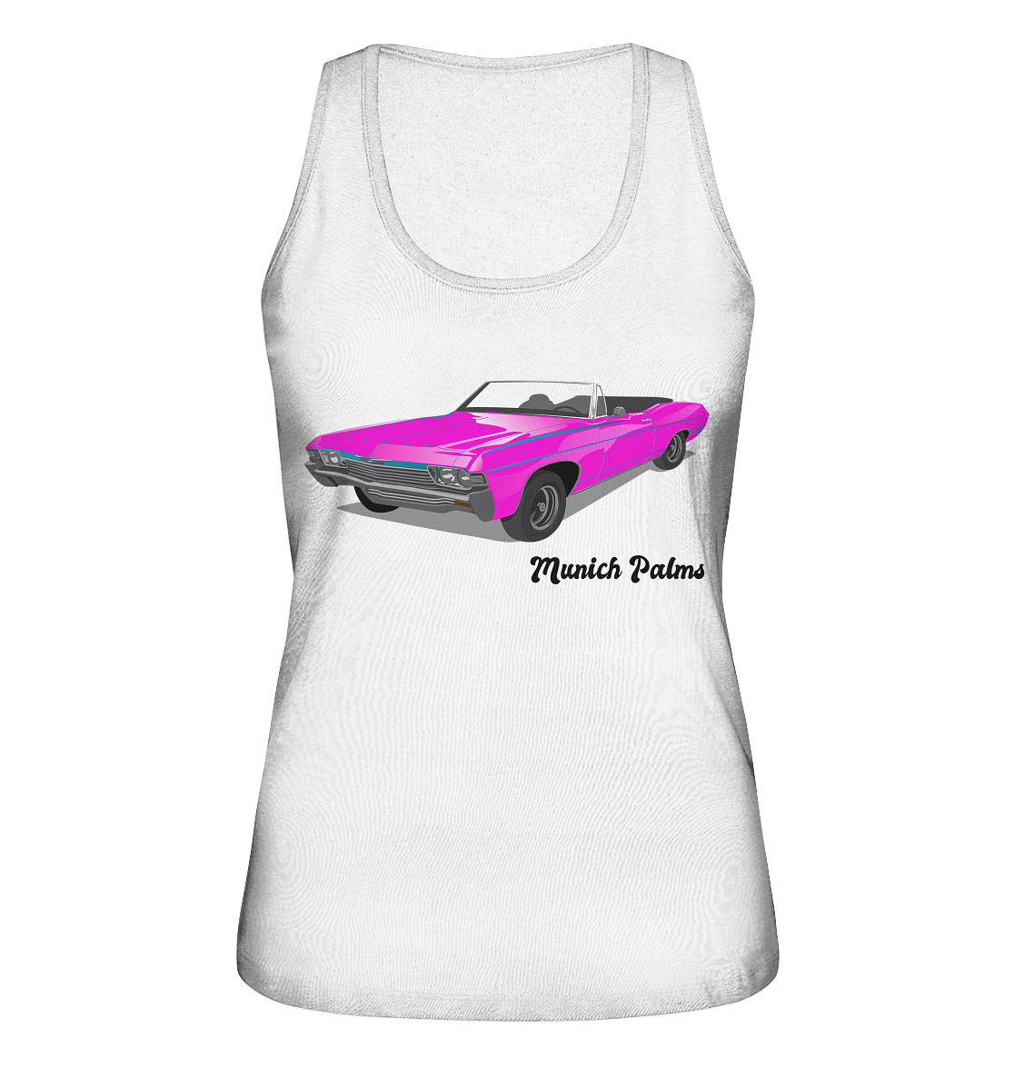 Pink Retro Classic Car Oldtimer , Auto ,Cabrio by Munich Palms - Ladies Organic Tank-Top