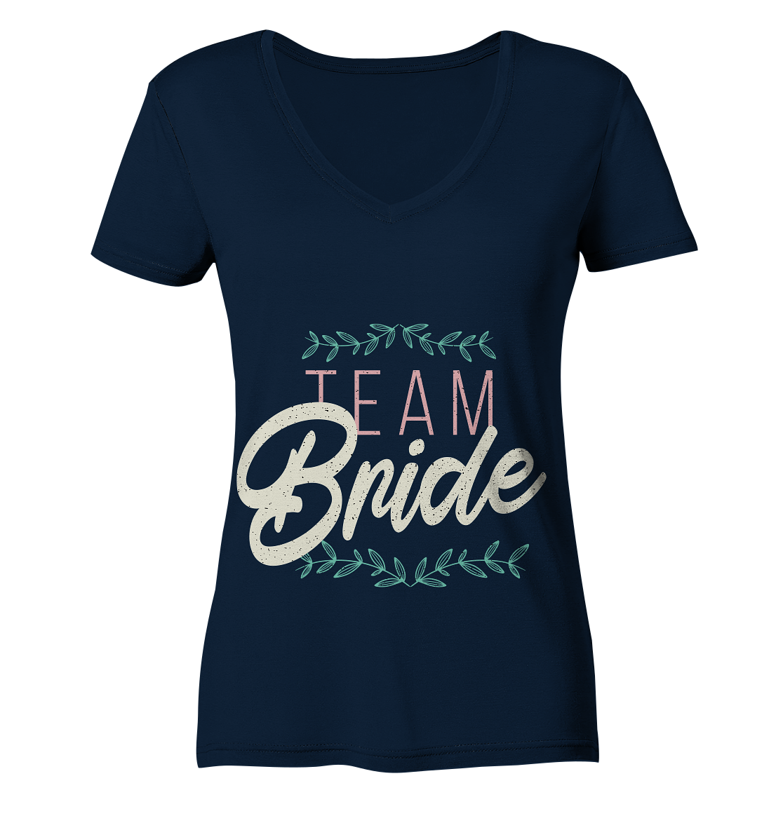 Team Bride  - Ladies Organic V-Neck Shirt - Online Kaufhaus München